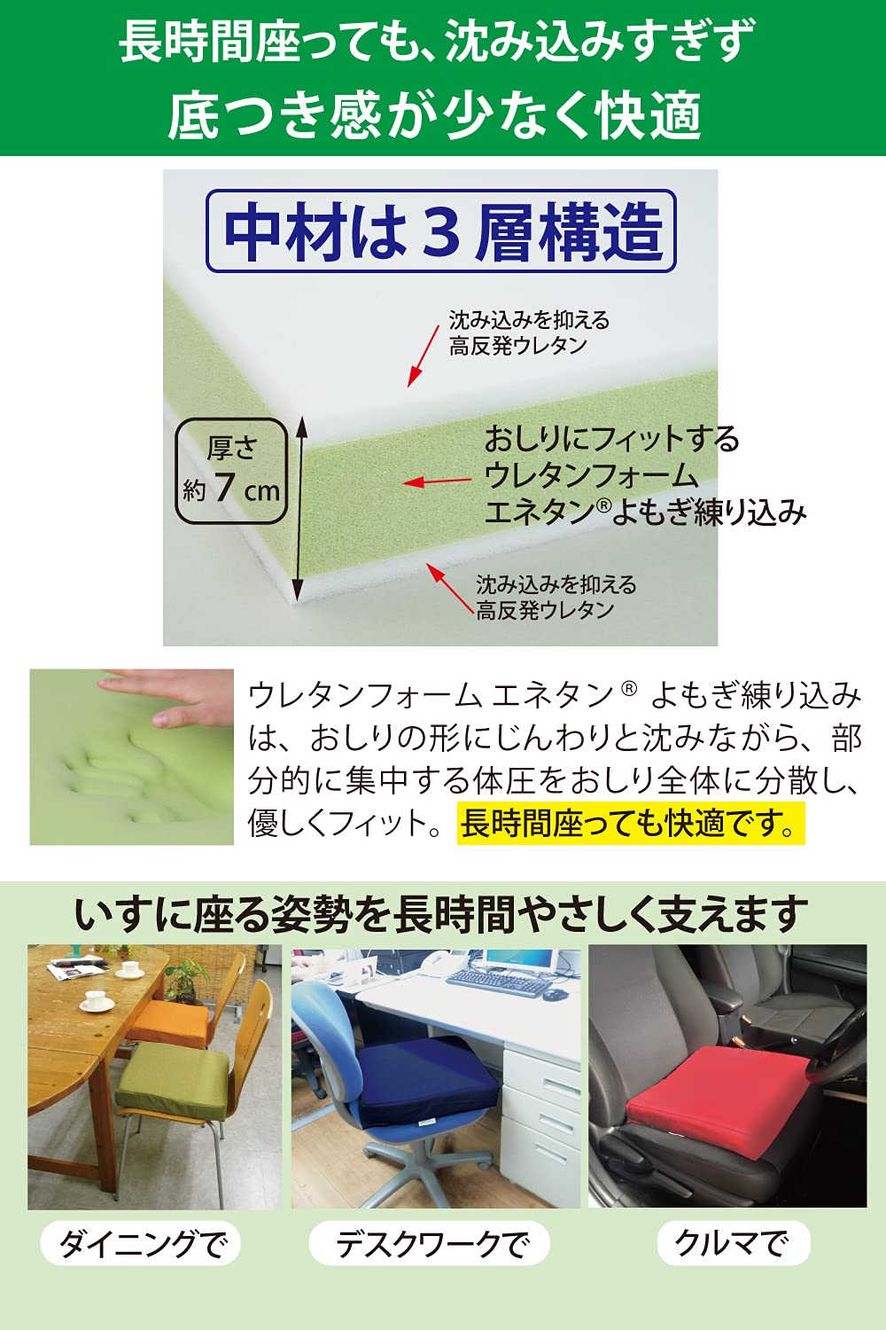 Amazon.co.jp: JKプラン 黒川式おしり楽々クッション 日本製 エネタン