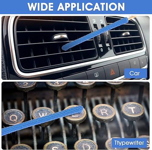 Miniatura 7 de Cobee Palitos de microfibra para detalles de plumero, 12 piezas de mini herramienta de limpieza de cepillo interior y exterior de automóvil, cepillo