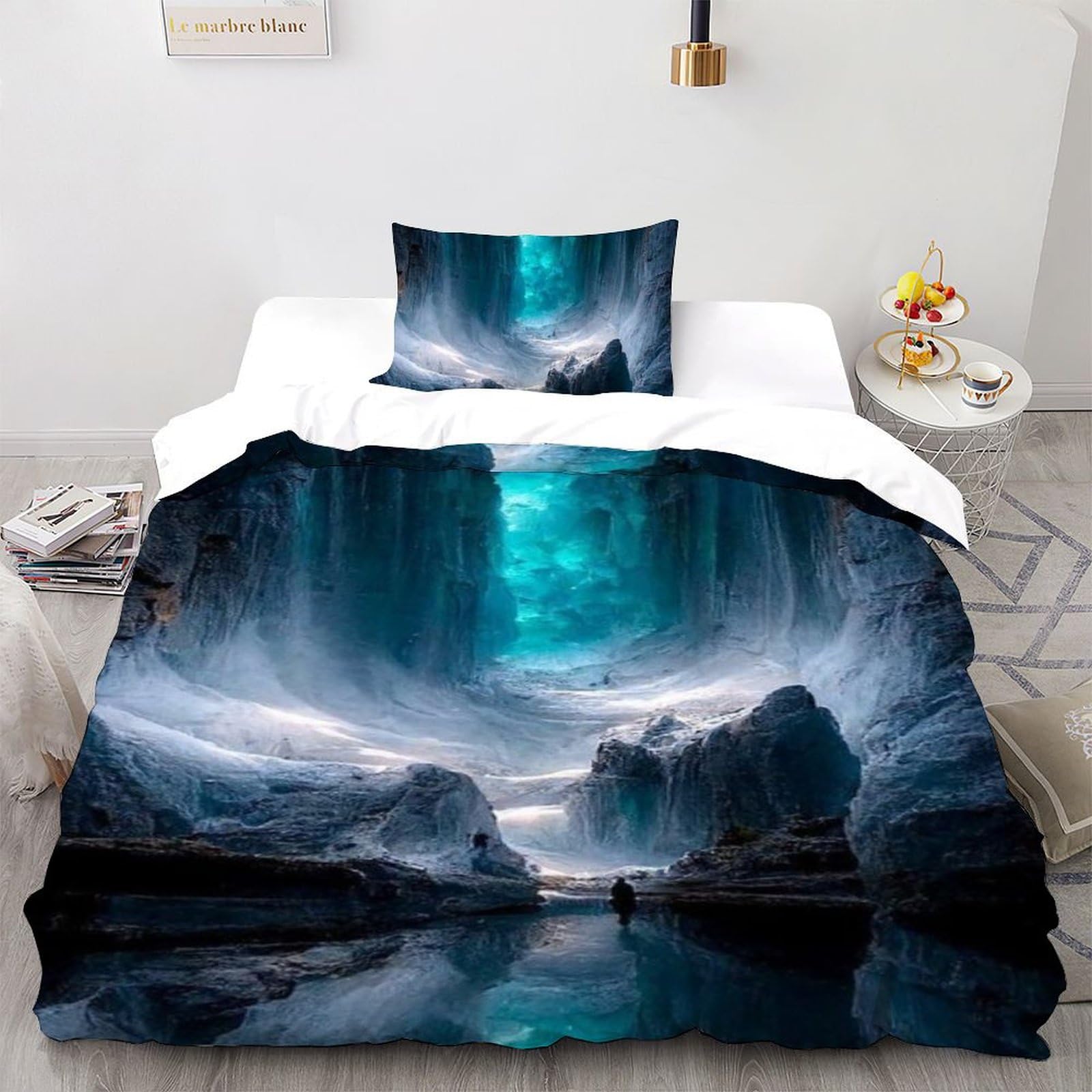 Housse de couette single imprimé 3D mystérieux La Vallée Bedding en microfibre