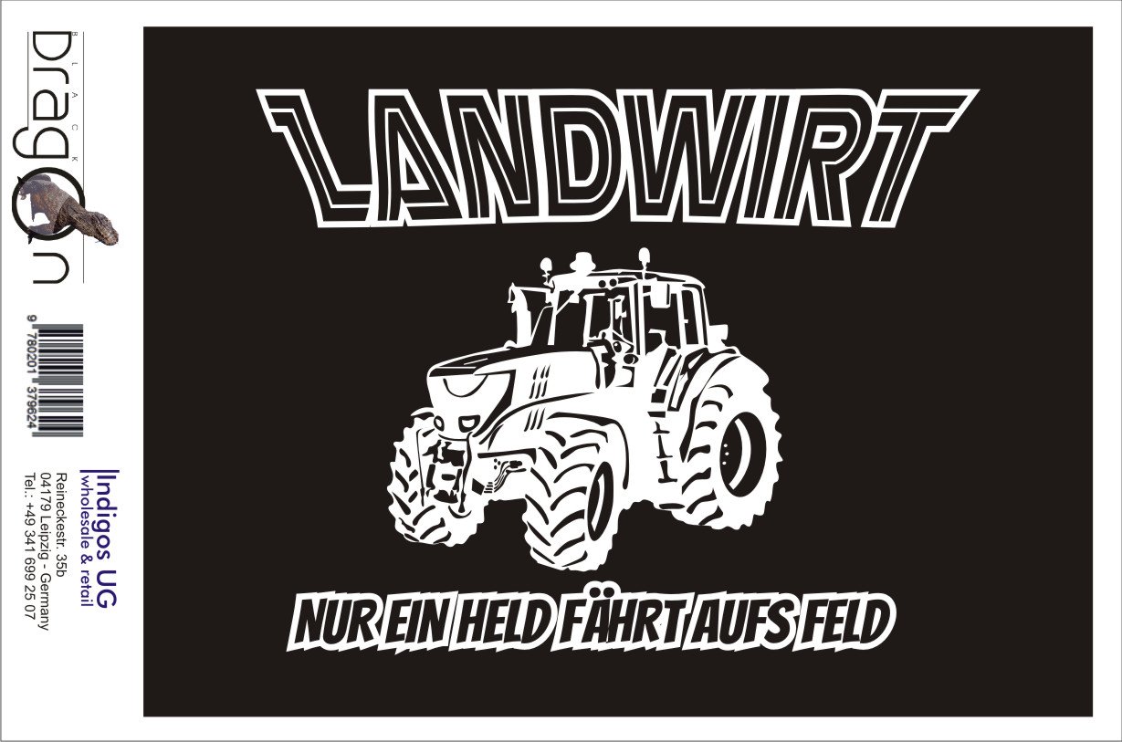 INDIGOS UG Adesivo JDM 'Nur Ein Held Fährt Aufs Feld' (Solo Un Eroe Va In Campo) 130x100 Mm, Bianco, Per Auto, Laptop, Finestre