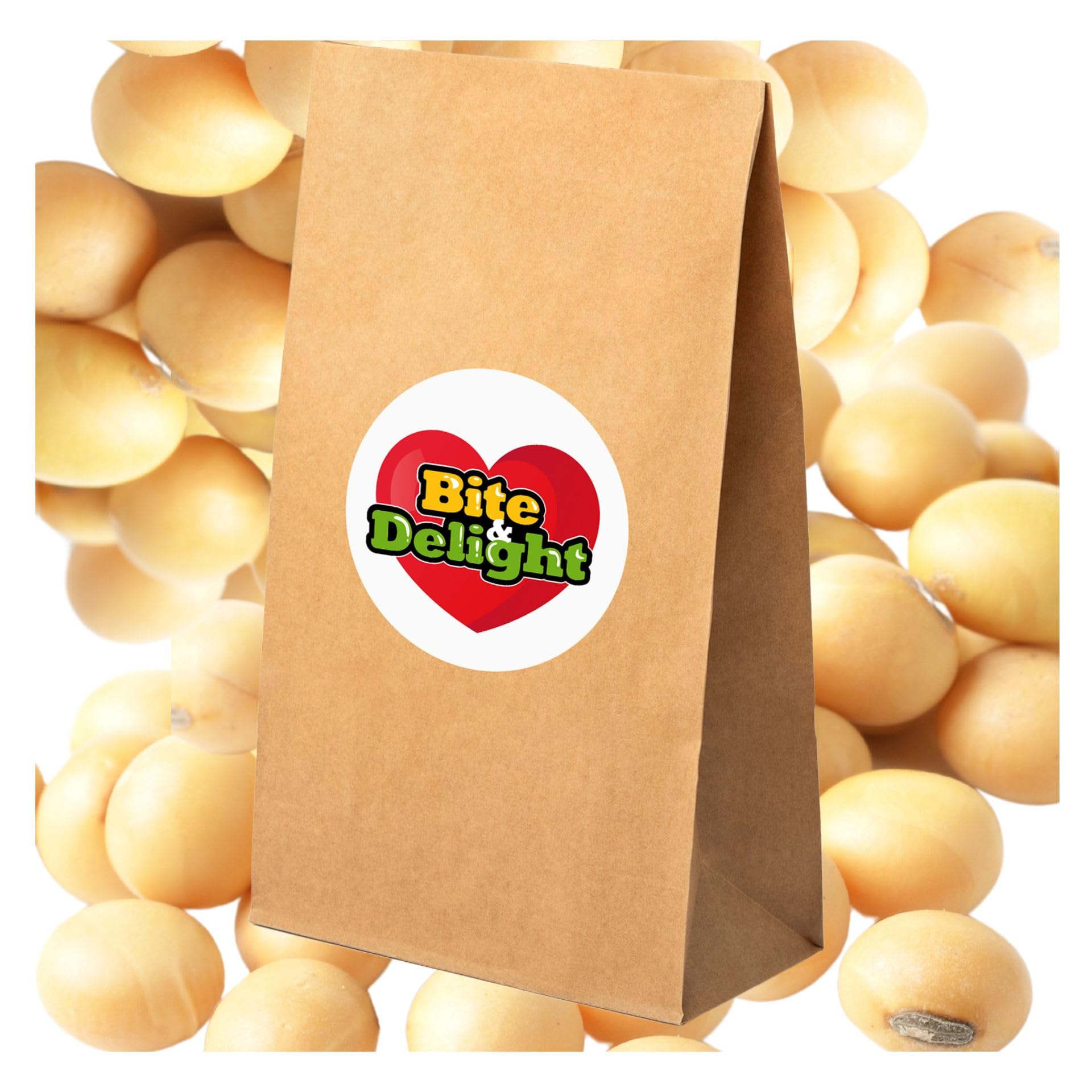 Bite & Delight 25kg Graines de Soja Sans OGM Naturellement Riche en Protéines Vegan Soy Beans Haute Teneur en Fibres Fèves de Soja Haute Teneur en Protéines