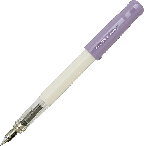Miniatura 2 de Pilot Pluma estilográfica Kakuno de punta fina, cuerpo blanco suave violeta tapa cuerpo (FKA-1SR-SVF)