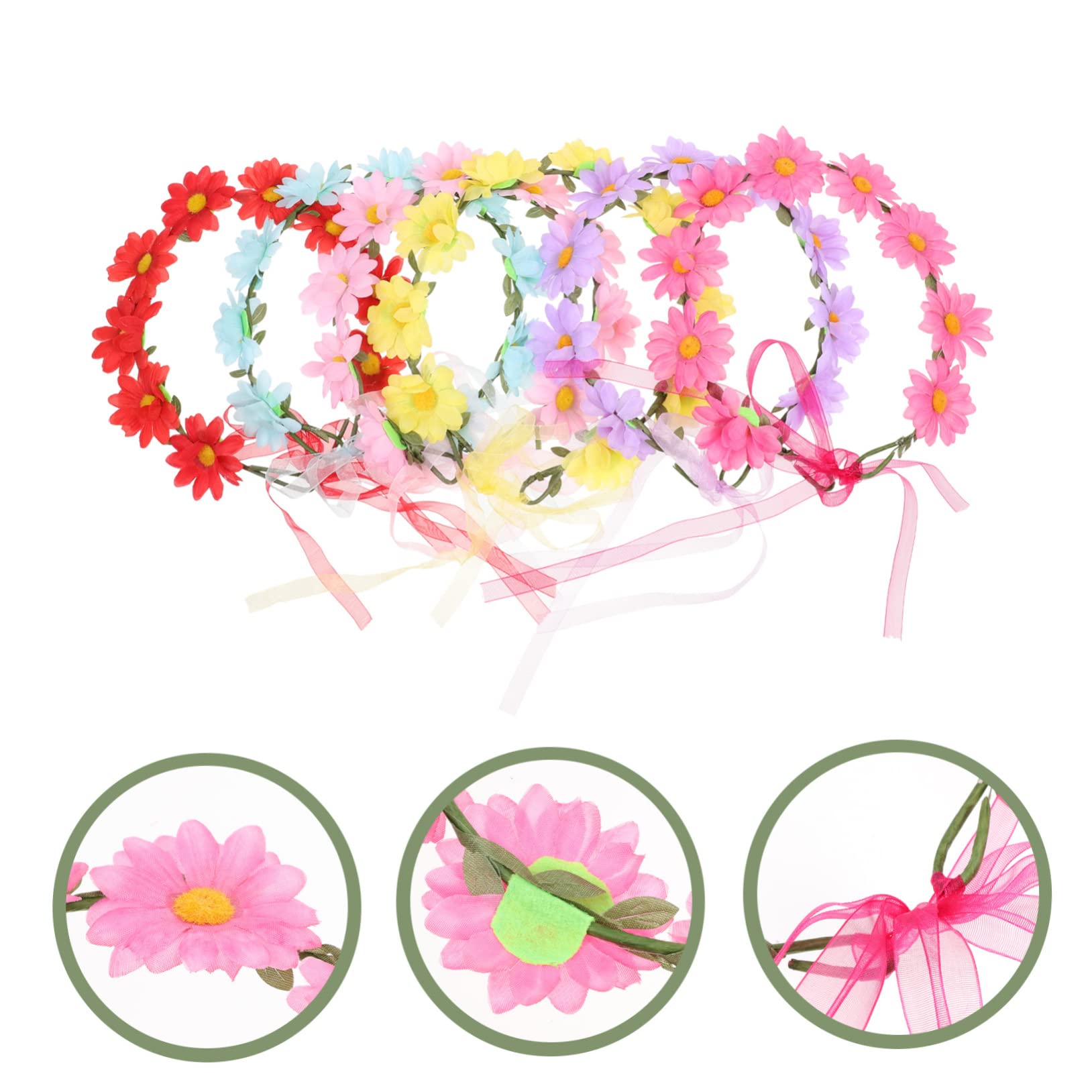 minkissy 12pezzi Marguerite Headband Per Donne e Spose Cerchietti Floreali Eleganti Per Cerimonie Feste e Foto Accessori Matrimonio Colori Mixati