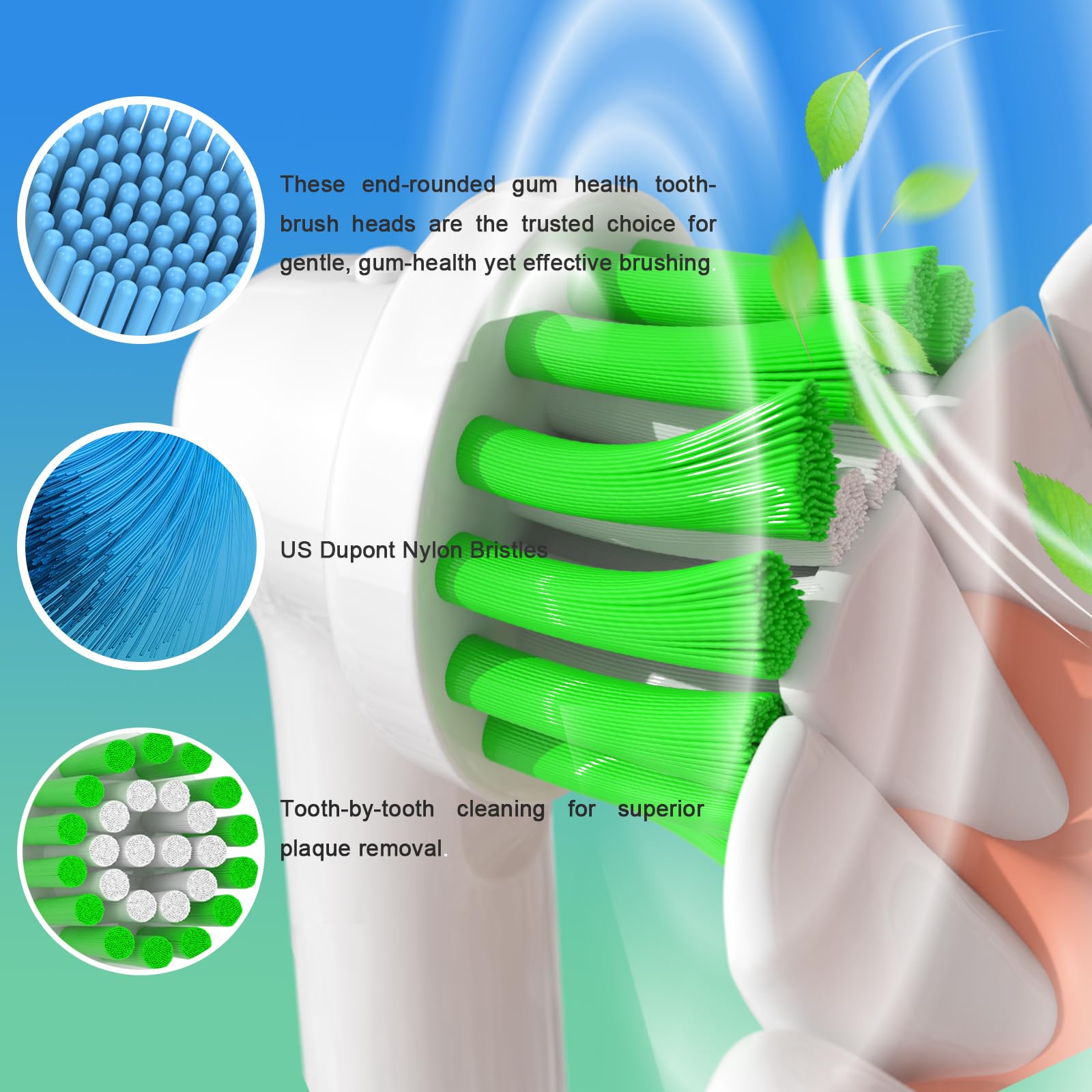 Wetqaip Testine di Ricambio Compatibili con Oral b Testine Spazzolino Elettrico, 8 Sensitive+8 Precisione+16 Tappi di Copertura-Bianco