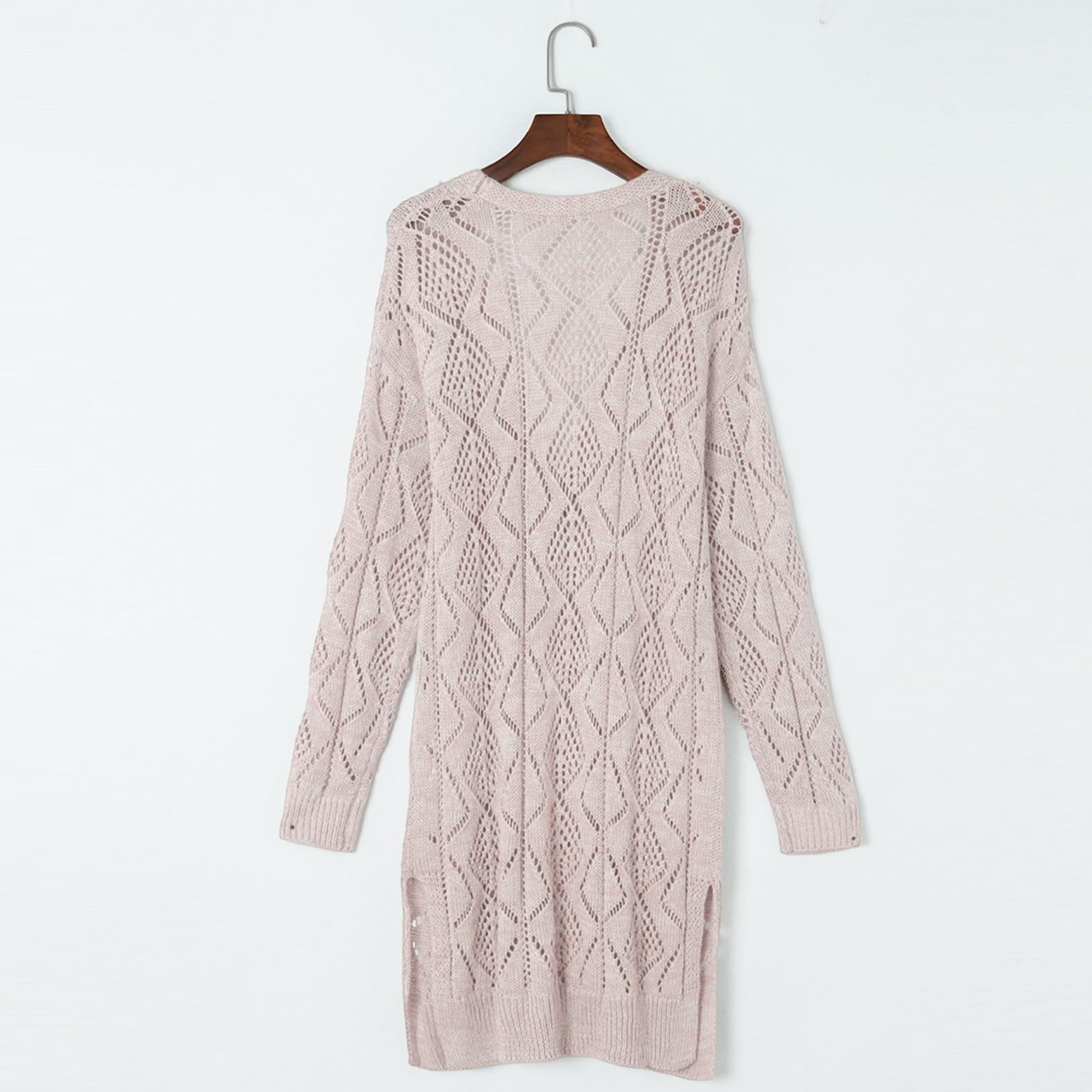 Cardigan Damen Sommer, Strickjacke Damen Lang, Jacke Sommer Leicht Strickjacken Für Damen Strick Jäckchen Einfarbig Regular Fit Übergangsjacke Longstrickjacke Frühling Langarm Leichte Sommerjacke