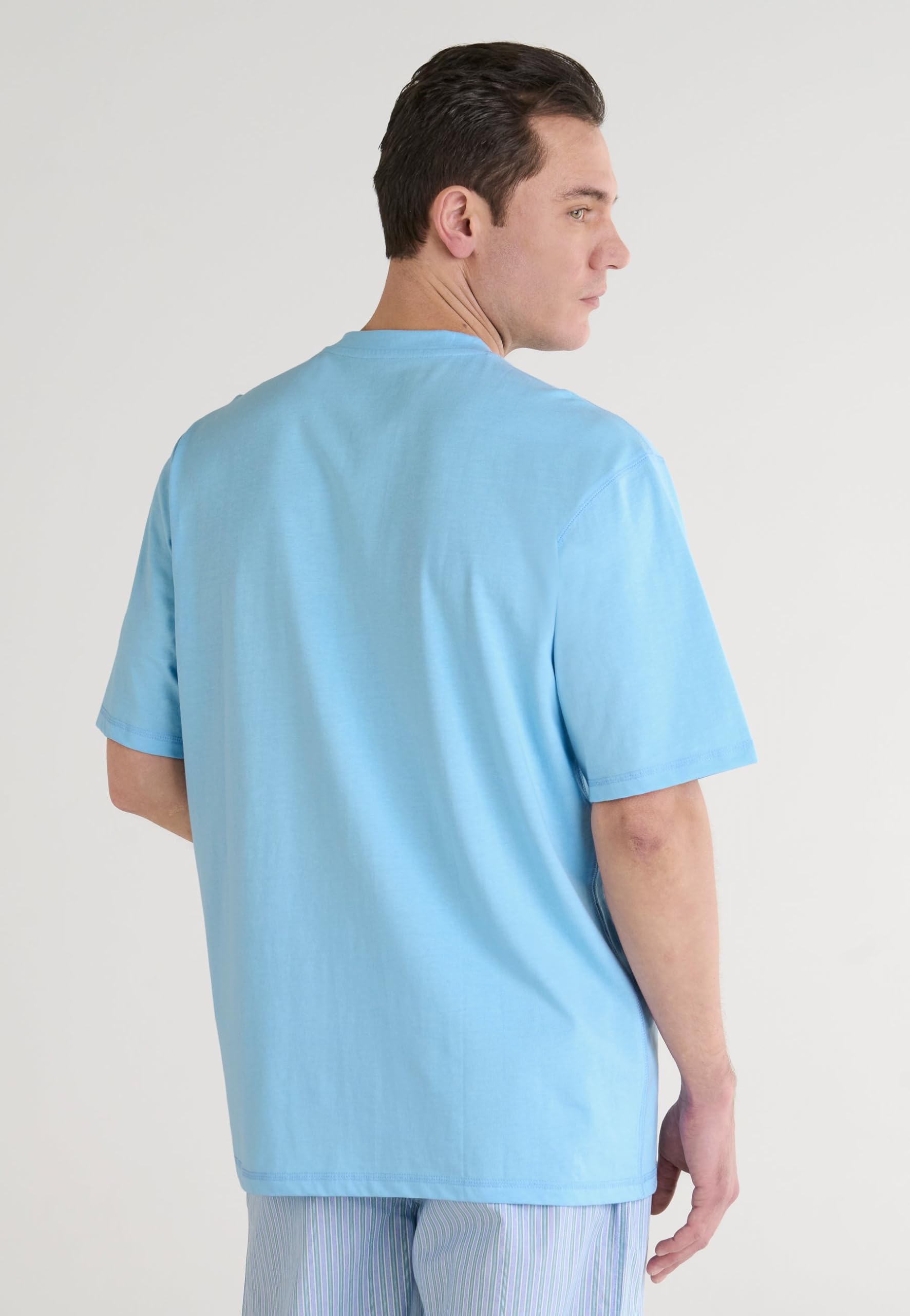 El Búho Nocturno Haut de Pyjama Manches Longues Homme Pyjama T-Shirt Homme Manches Courtes Maille Uni