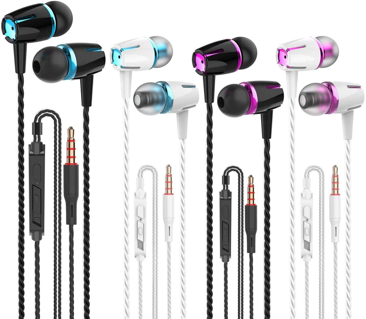 VPB Earbud Headphones with Remote & Microphone, in Ear Earphone Stereo Sound Noise Isolating Tangle Free for iOS and Andro...