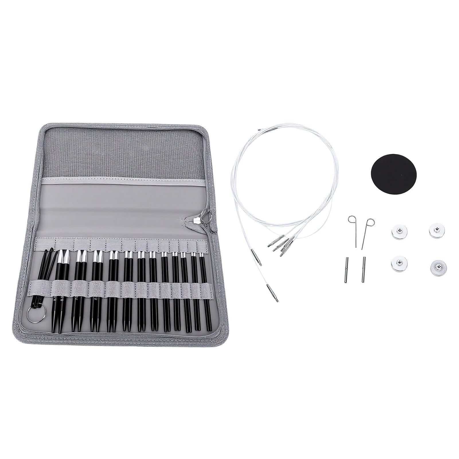 Generic Austauschbares Rundstricknadel-Set, 12 Paar, Langlebige Aluminiumnadeln Zum Stricken von Socken, Decken und Babymützen, 3,0–8,0 Mm