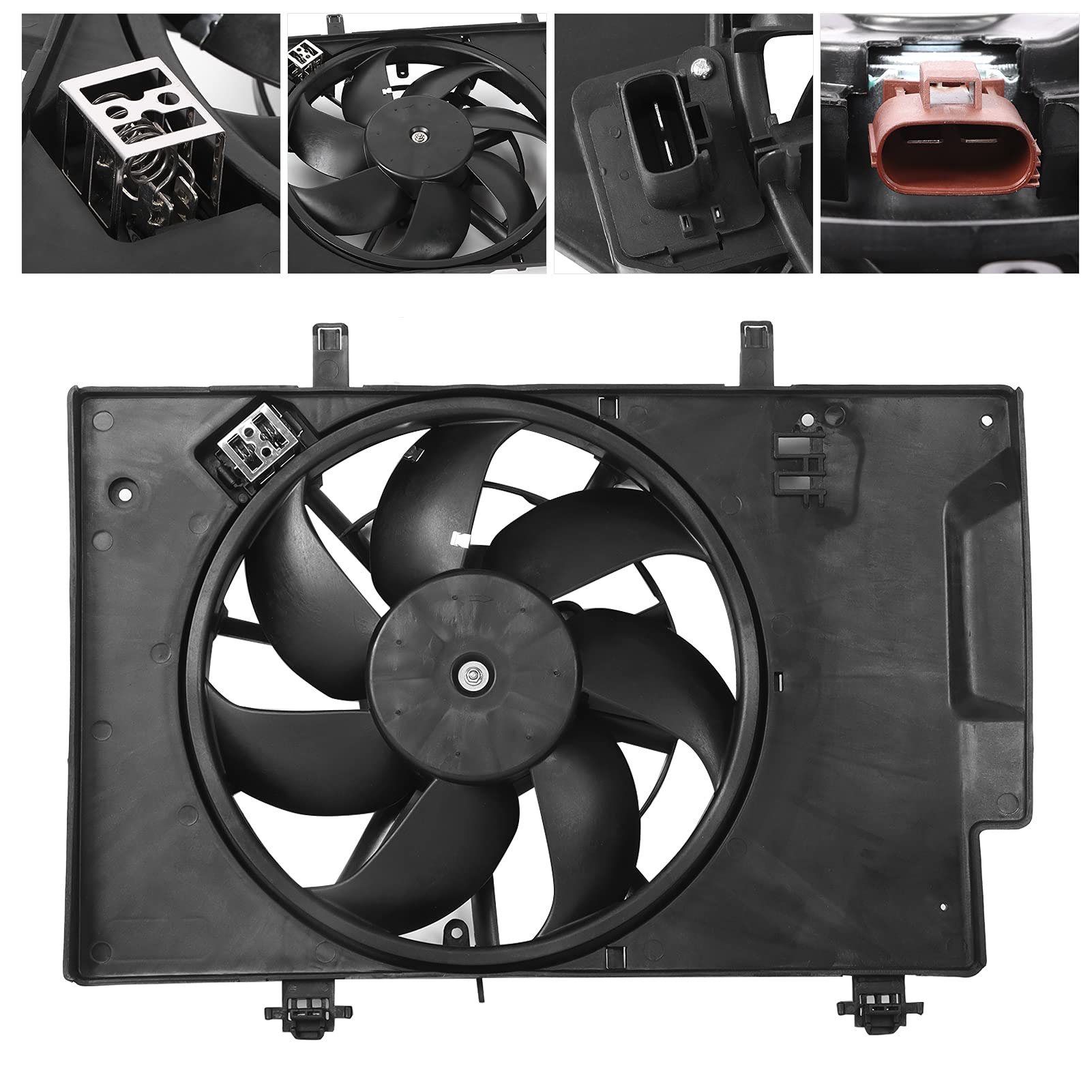 Radiador del Ventilador de Refrigeración del Motor del Automóvil C1B18C607FA Reemplazo para 2011-2018 DOHC Aspirado L4 Equilibrado Estáticamente de 4 Puertas Reemplazo para Hatchback en