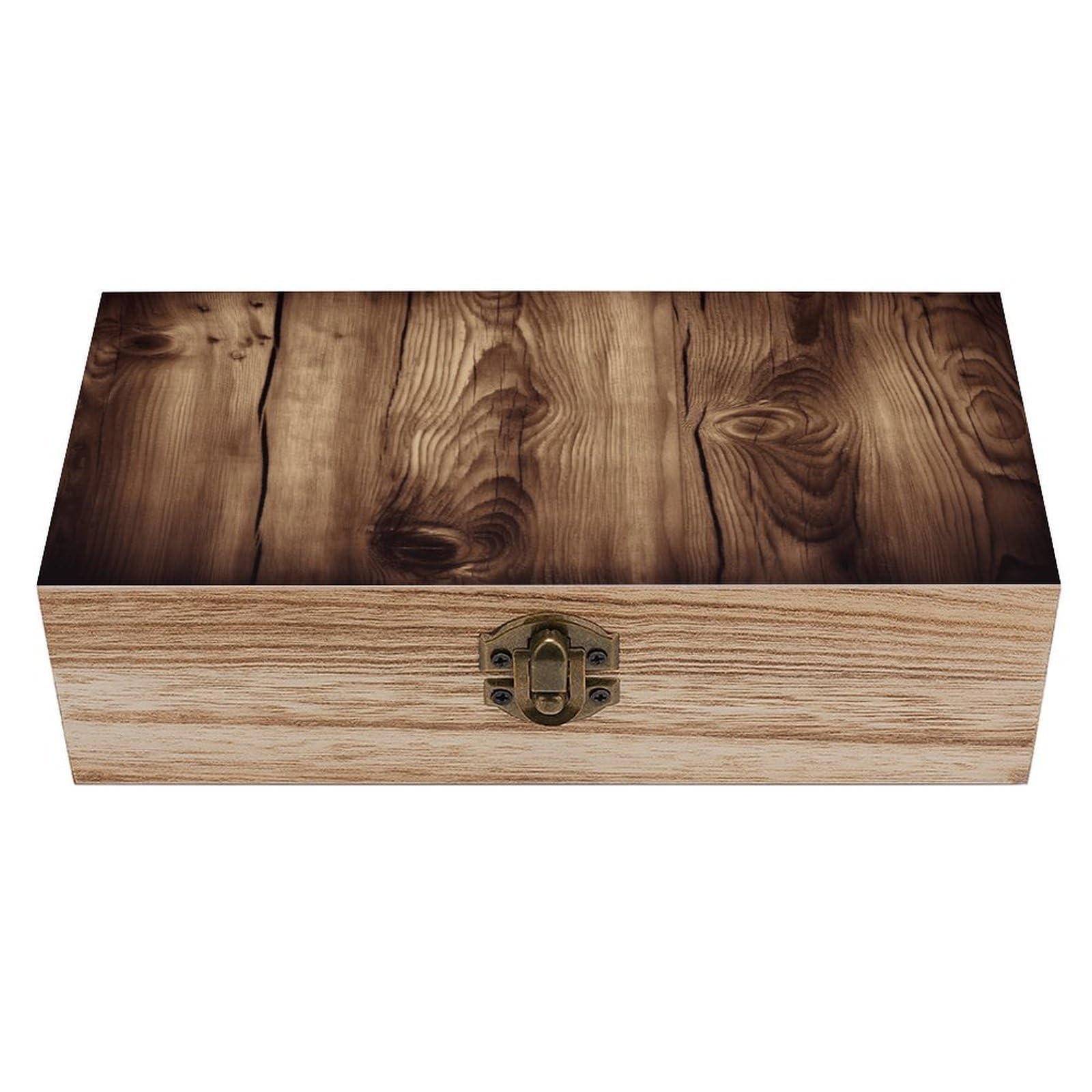 VstaDank Wood Grain Wooden Storage Box Wooden Keepsake Box with Hinged Lid Exquisite Solid Wood Decorative Jewelry Case Memory Box for Jewelry Photos Letters Crafts Trinkets