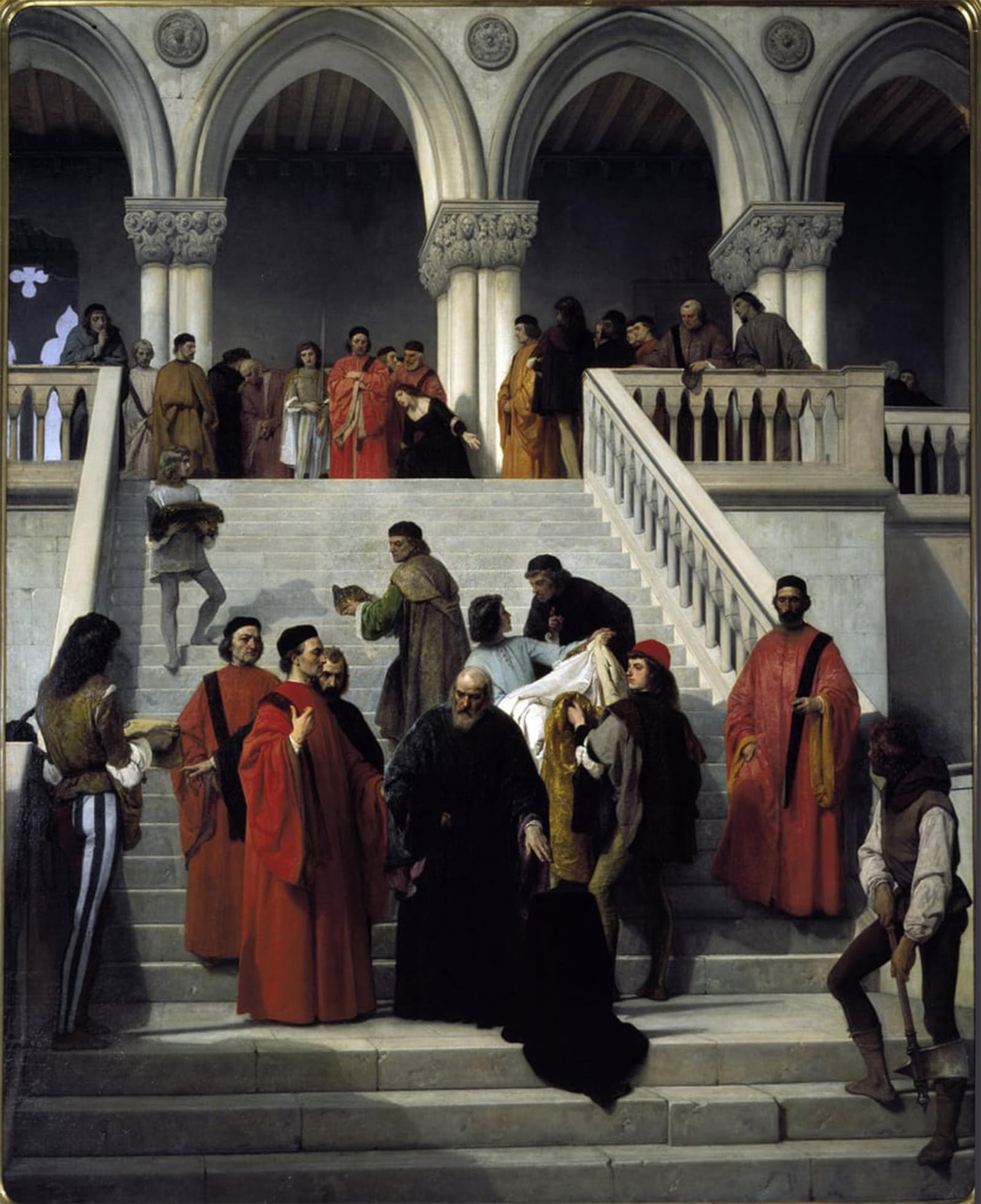 POSTERIIk Vintage Classic Picture Landscape Artwork the Last Moments of the Doge Marin Faliero the Doge of Venice by Francesco Hayez Portrait Canvas Painting for Office Home Decor 60x90cm