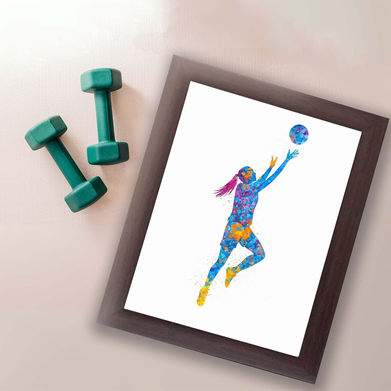 InkFlow Posters Paintmash Volleyball Poster - Vibrant Abstract Art Print Featuring Volleyball Theme, Modern Wall Decor for Sports Fans, Players, or Coaches, Perfect Idea - 24x32 Unframed Canvas Print