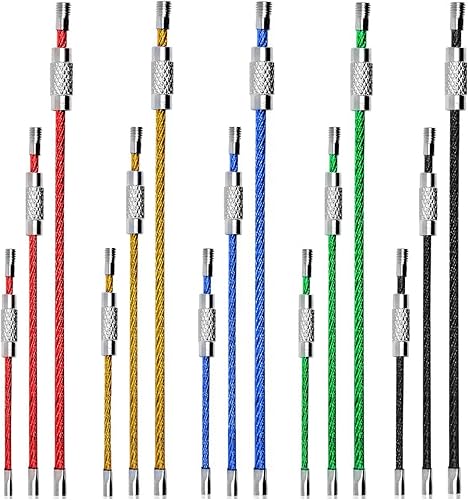CNYMANY - Llaveros de alambre de metal 30 unidades 4 pulgadas 6 pulgadas 78 pulgadas 0079in con conector de acero inoxidable para etiquetas de