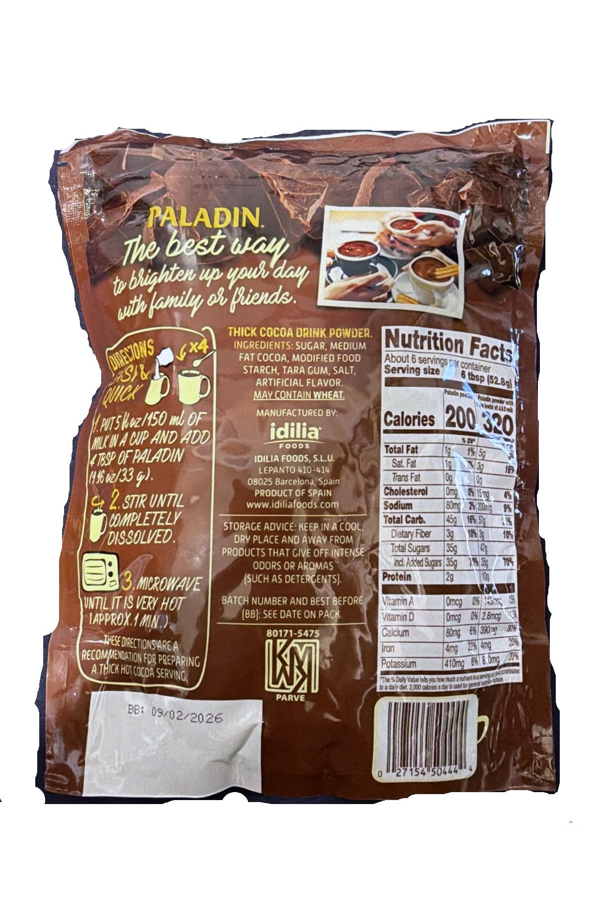 Paladin Original Chocolate Caliente Grueso A la Taza 12 oz 2 Pack