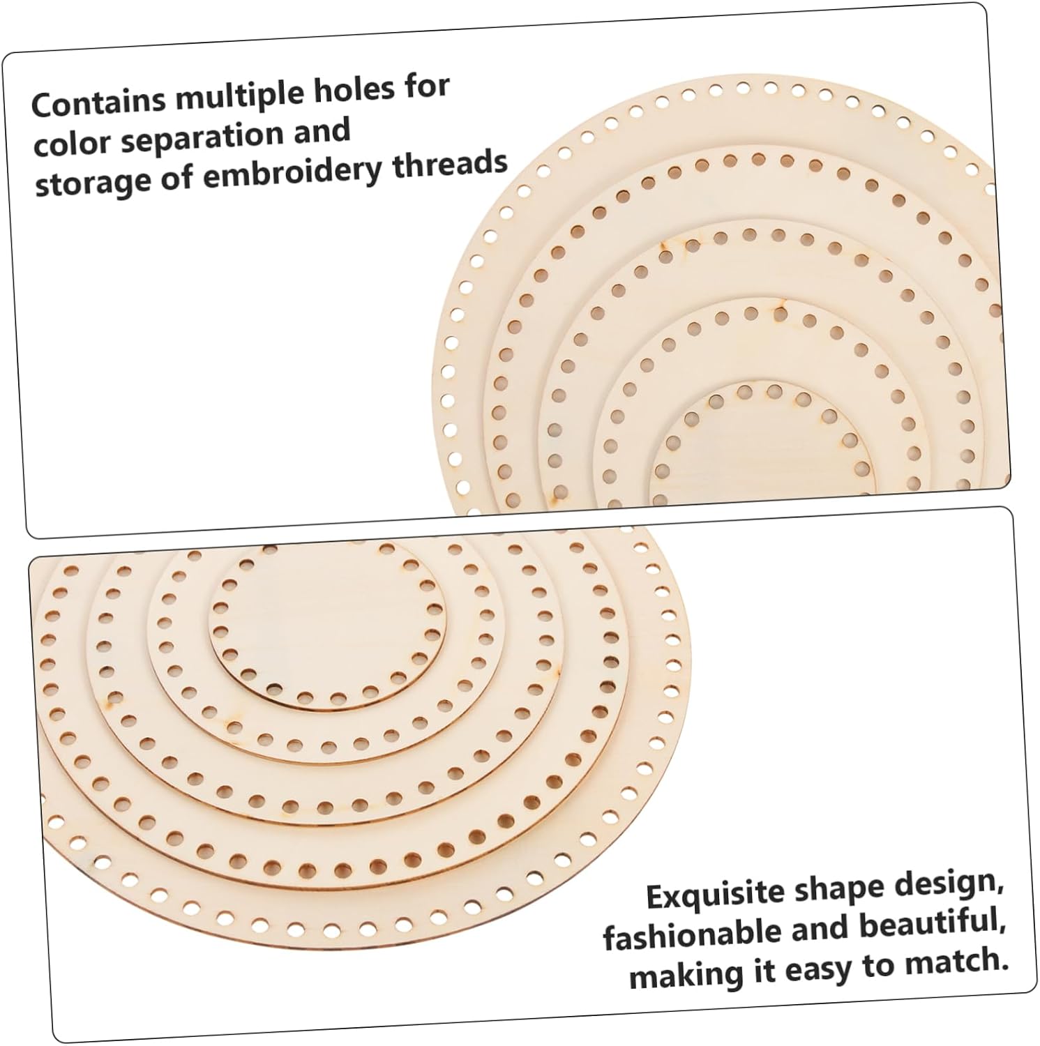 5pcs Wooden Round Basket Base Xmas DIY Crochet Shaper
