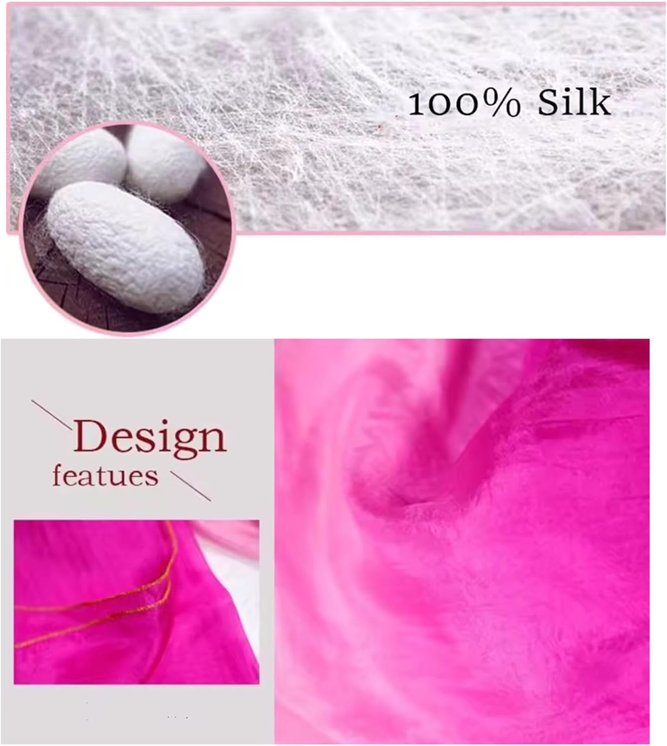 Aumulen 8mm Hand-Made Belly Dance Silk Scarf Veils for Women Gradual Colors 98"x45" - Image 4