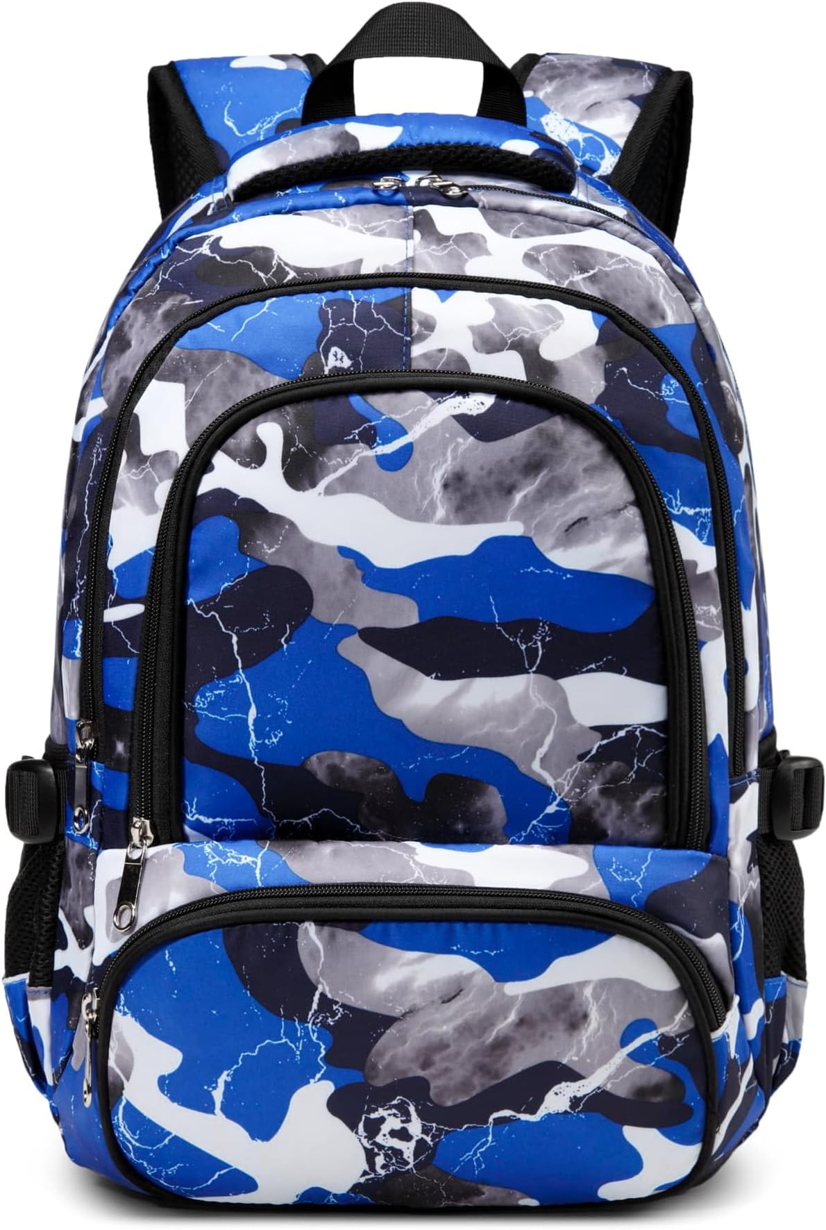 Kids Backpack for Boys Elementary Book Bags Primary Middle School Bookbags for Childs Water Resistant Back to School Gifts Son Mochila Escolares para Niños Aged 8-10 17 Inch Camo Blue