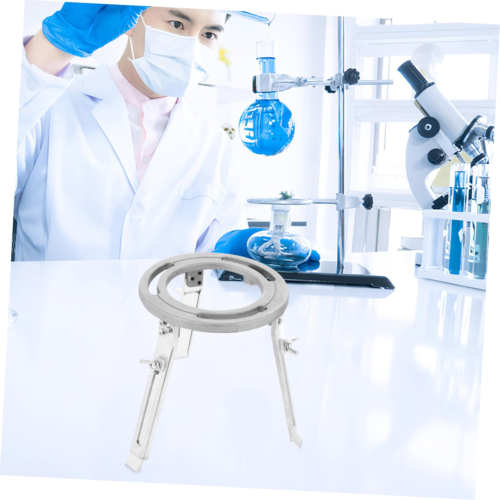 Gatuida Support de Trépied pour Laboratoire en Alliage D'aluminium et Acier Inoxydable, Plateforme Stable Portable, pour Enseignement de Chimie et Expériences