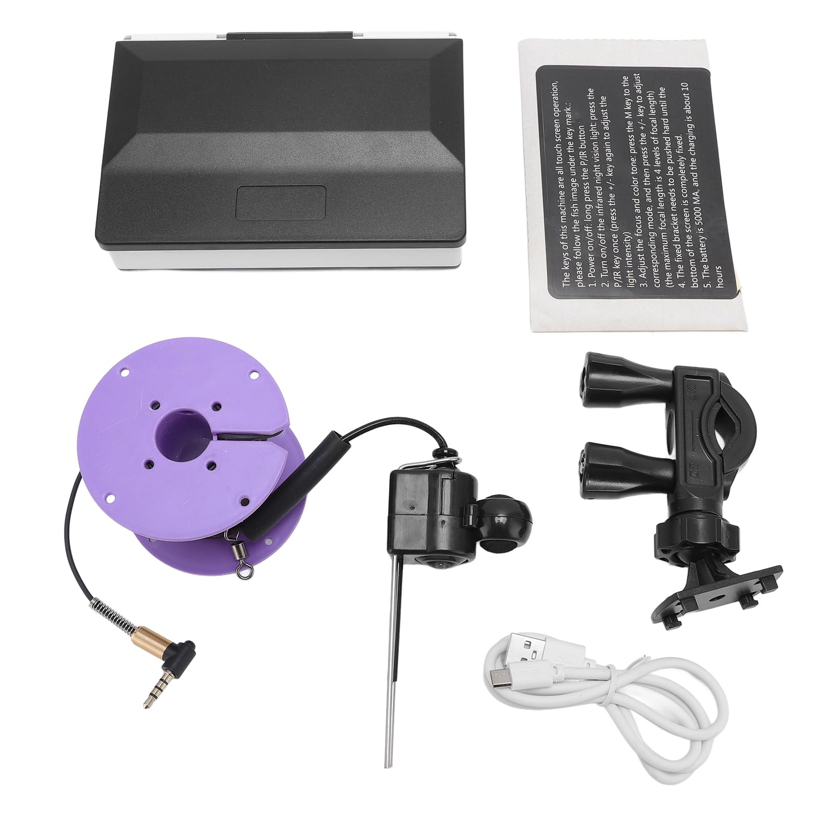Caméra de pêche sous-Marine 1080P HD, détecteur de Poisson Portable, écran Tactile de 5 Pouces, luminosité 1500cd, caméra résistante à l'eau avec câble de 15m