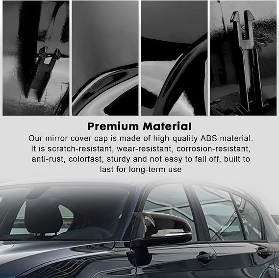 Mirror Cover Cap, Driver and Passenger Side Rear View Mirror Cover Cap Compatible with BMW X1 F48 X2 F39 F40 F53 F44 Z4 G39 2016-2023 (Glossy Black, 1 Pair)