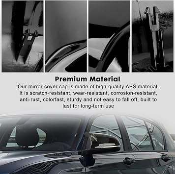 Mirror Cover Cap, Driver and Passenger Side Rear View Mirror Cover Cap Compatible with BMW X1 F48 X2 F39 F40 F53 F44 Z4 G39 2016-2023 (Glossy Black, 1 Pair)
