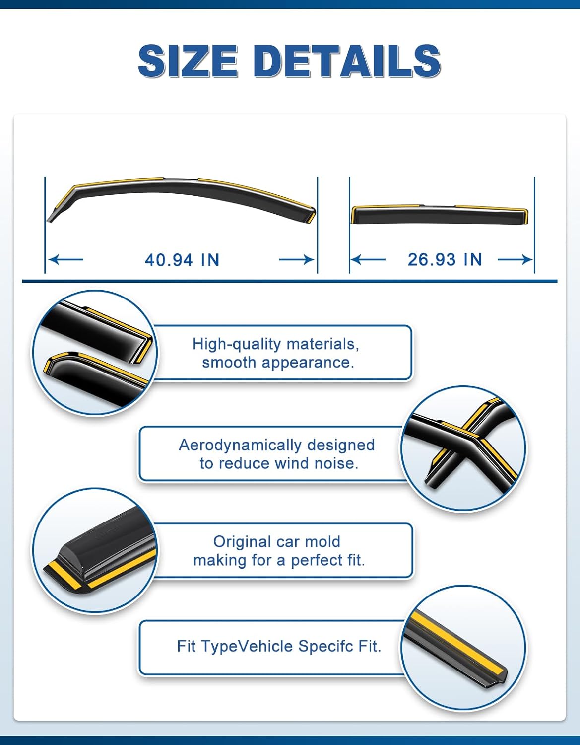in-Channel Window Rain Guards Fit for Toyota RAV4 2013-2018,Rain Guards Visors Vent Visors Window Deflector, Vent Shades Car Accessories -4 pcs