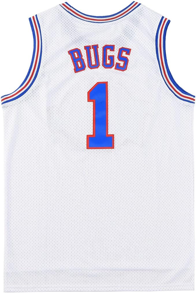 Mens #1 Bugs #10 Lola Space Movie Jersey Basketball Jersey 90S Hip 