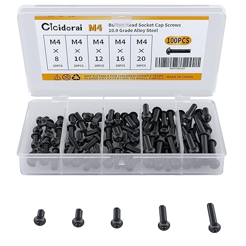 Miniatura 7 de Tornillos de cabeza de botón M3 x 0.472 in, 0.630 in, 0.787 in, 0.984 in, 1.181 in, cabeza de botón, tornillos de casquillo de cabeza de botón,