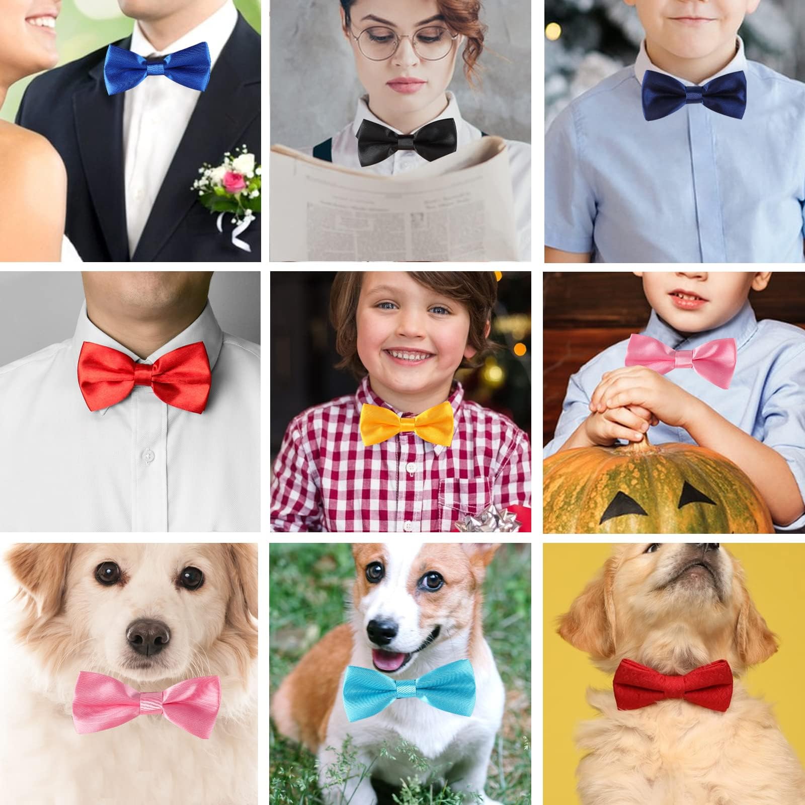 RR DESIGN Silk satin Classic Pre-Tied Bow Tie for kids, Adjustable Neck Strap 4