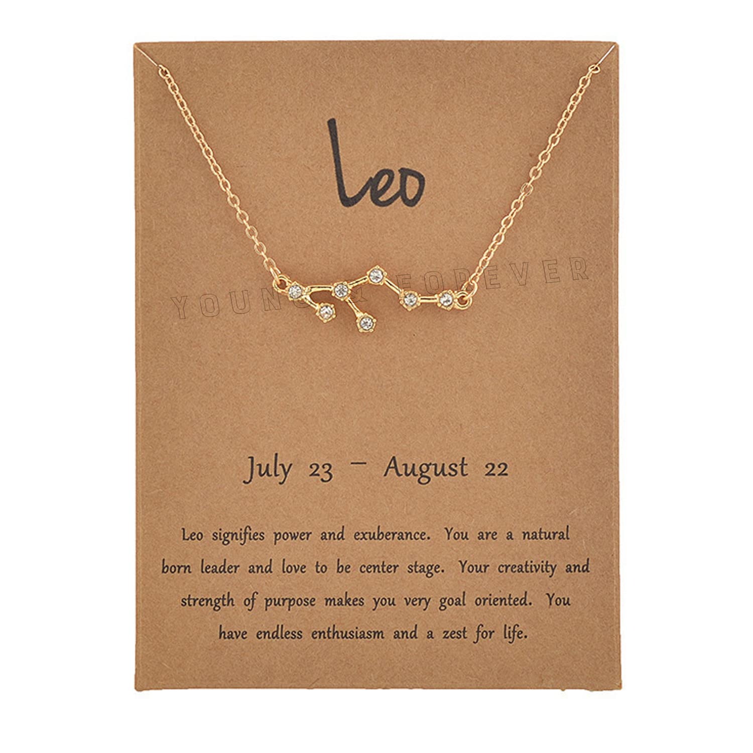 18K Gold Plated 12 Zodiac Sign Constellation Letter Pendant Necklace for Women Girls, 18" Birthday Gift-image-39