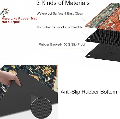 Miniatura 2 de OJIA Juego de 15 alfombras antideslizantes para peldaños de madera, 30 x 8 pulgadas, alfombras de seguridad de goma resistentes para perros, niños y