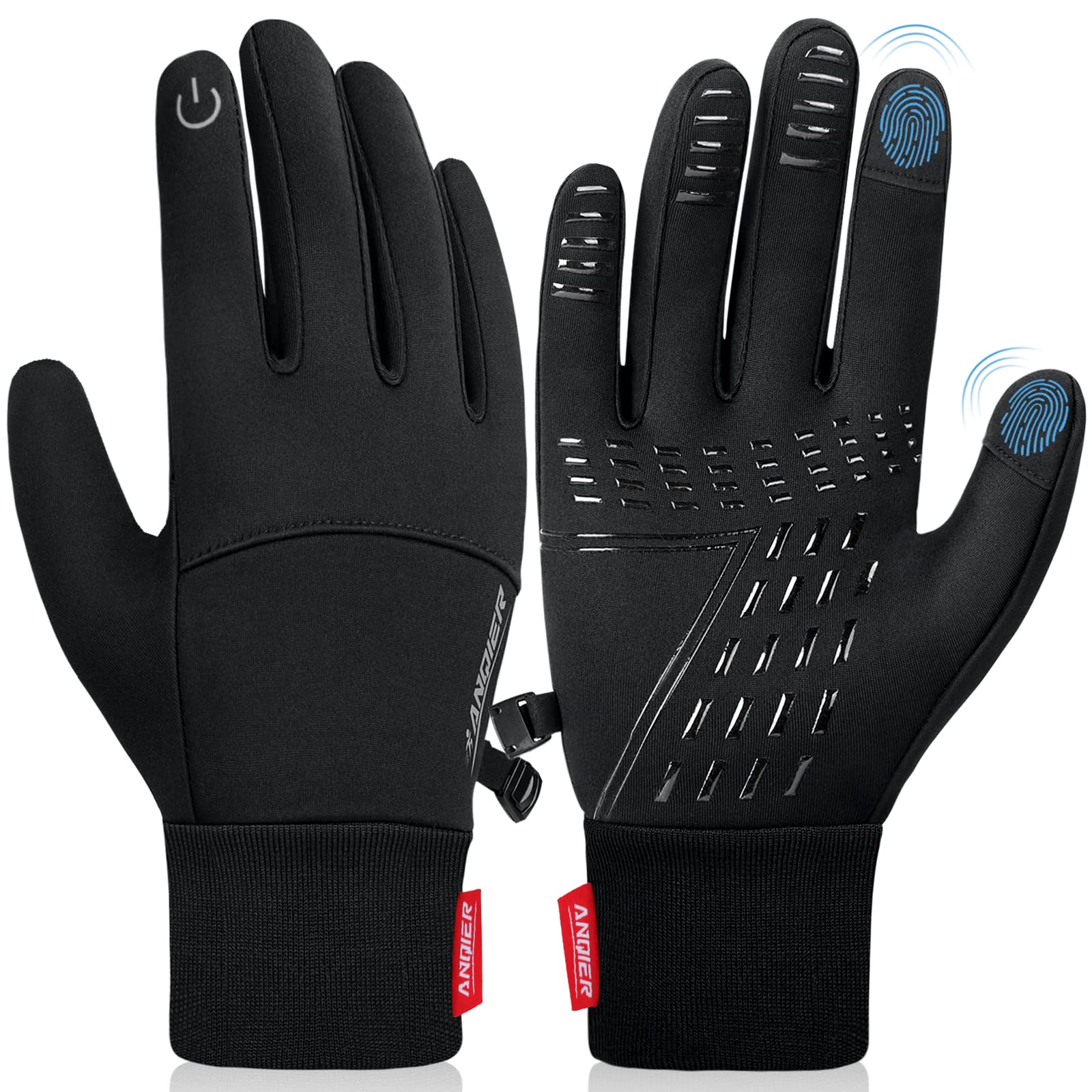 anqier Windproof Warm Touchscreen Gloves for Cycling & Running