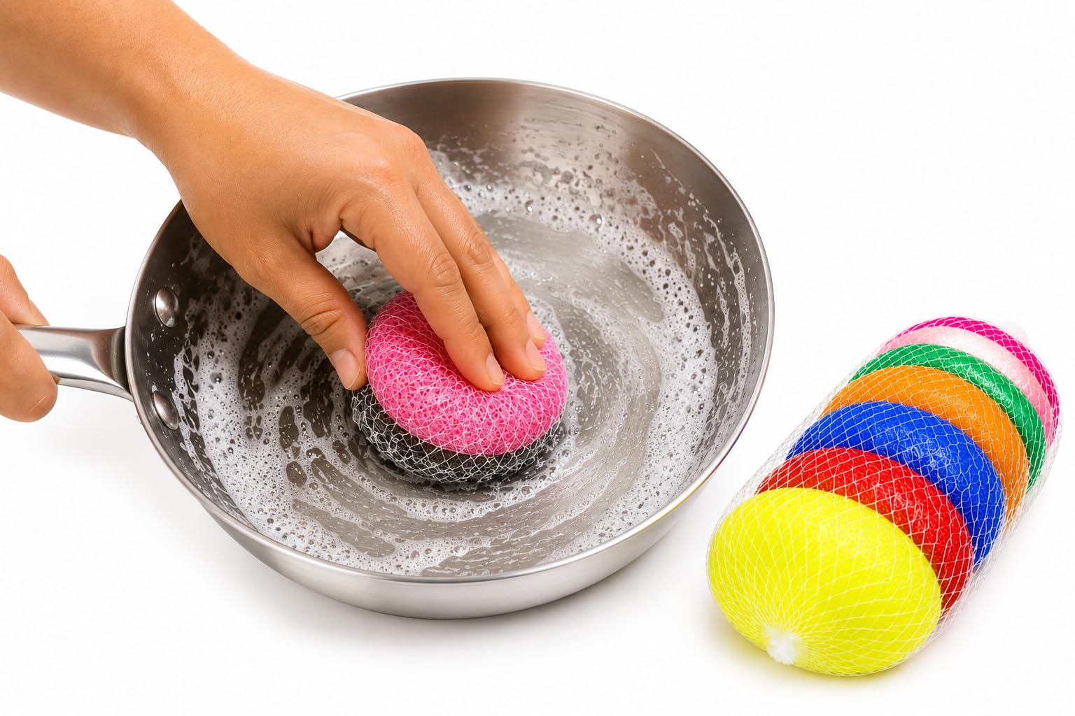 Multi Colour Scourer Scrub Pad, Pack of 12 | Strong & Durable, Removes Tough Stains, Gentle on Hands, Kitchen & Bathroom Use, Multicolour-image-46