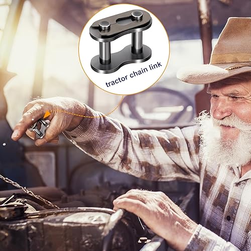 Miniatura 4 de OIIKI Paquete de 6 eslabones de conexión de cadena de rodillos #520, conector maestro sin junta tórica, serie 520, estándar para máquinas agrícolas