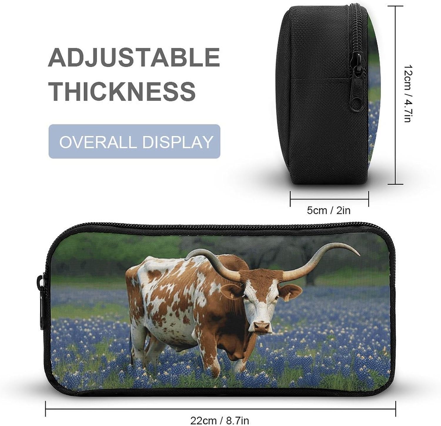 Longhorn Pencil Pouch Soft Large Capacity Pencil Case image 2