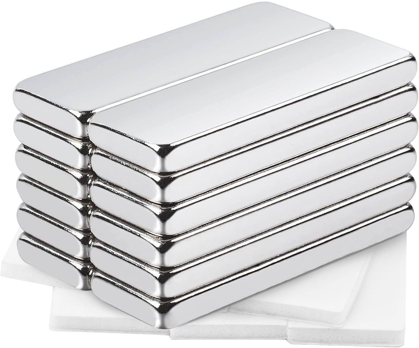 MIN CI 30x10x3mm Rare Earth Strong Magnets, 12-Pack Neodymium Bar for Fridge, Refrigerator, Crafts, Whiteboard
