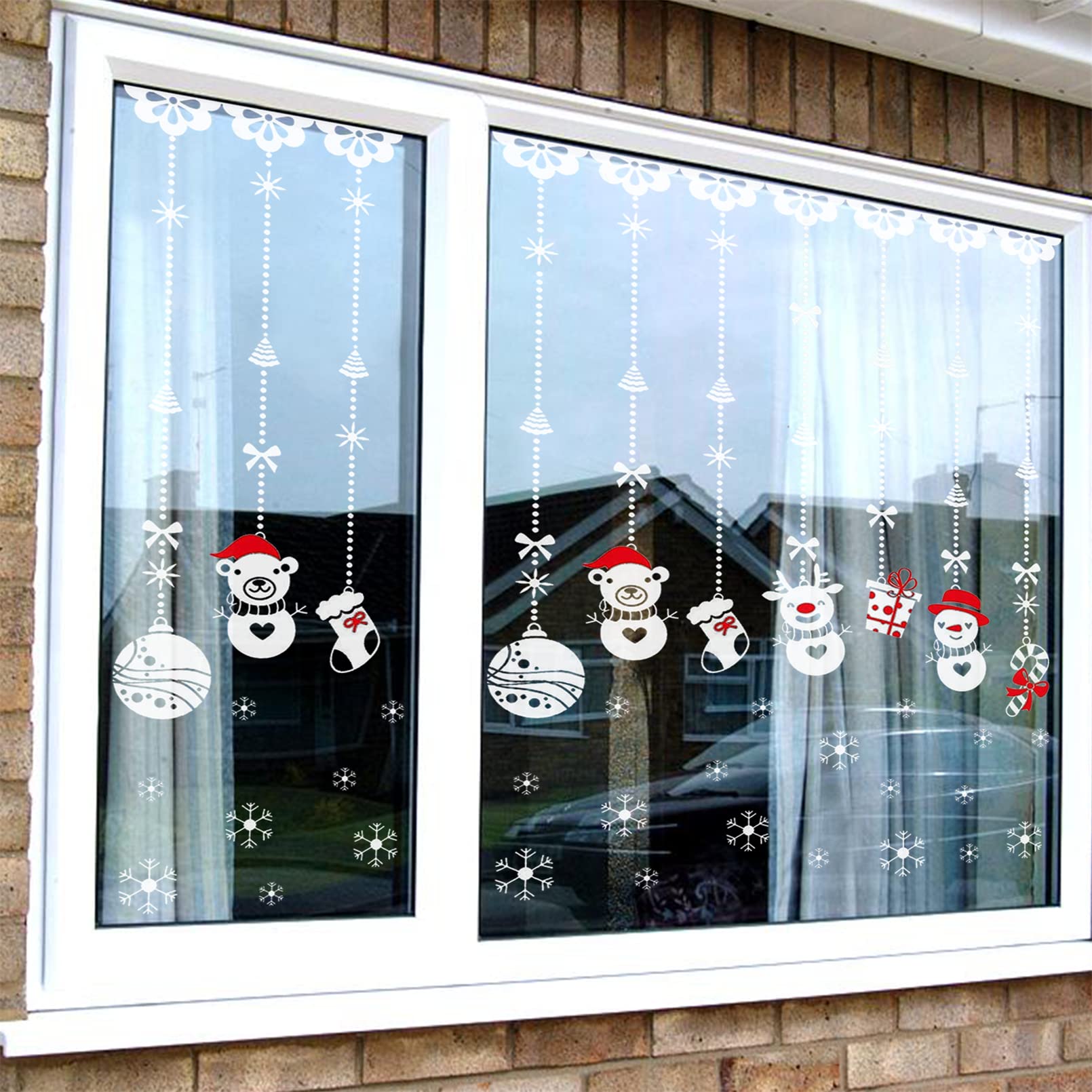 Noël Autocollants Electrostatique Stickers Noel Fenetre Réutilisable PVC Decoration Fenetre Vitre Noel BRICOLAGE Père Noël Bonhomme De Neige Ornements Suspendus Boule De Noël Cadeaux