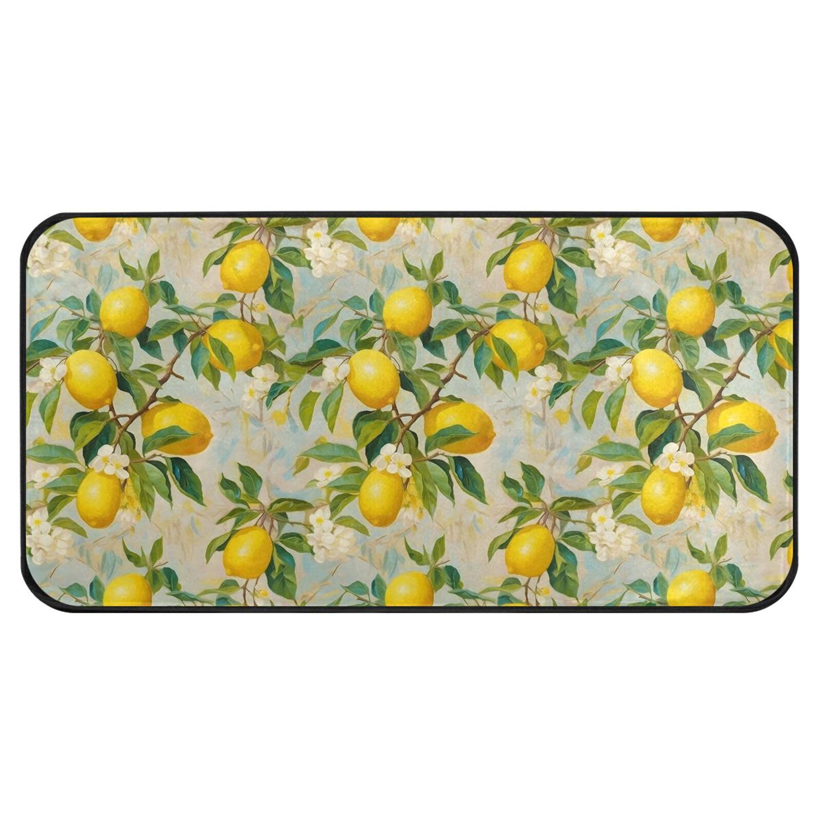 Tapis de cuisine citron ALAZA antidérapant et coloré de 99x50 cm