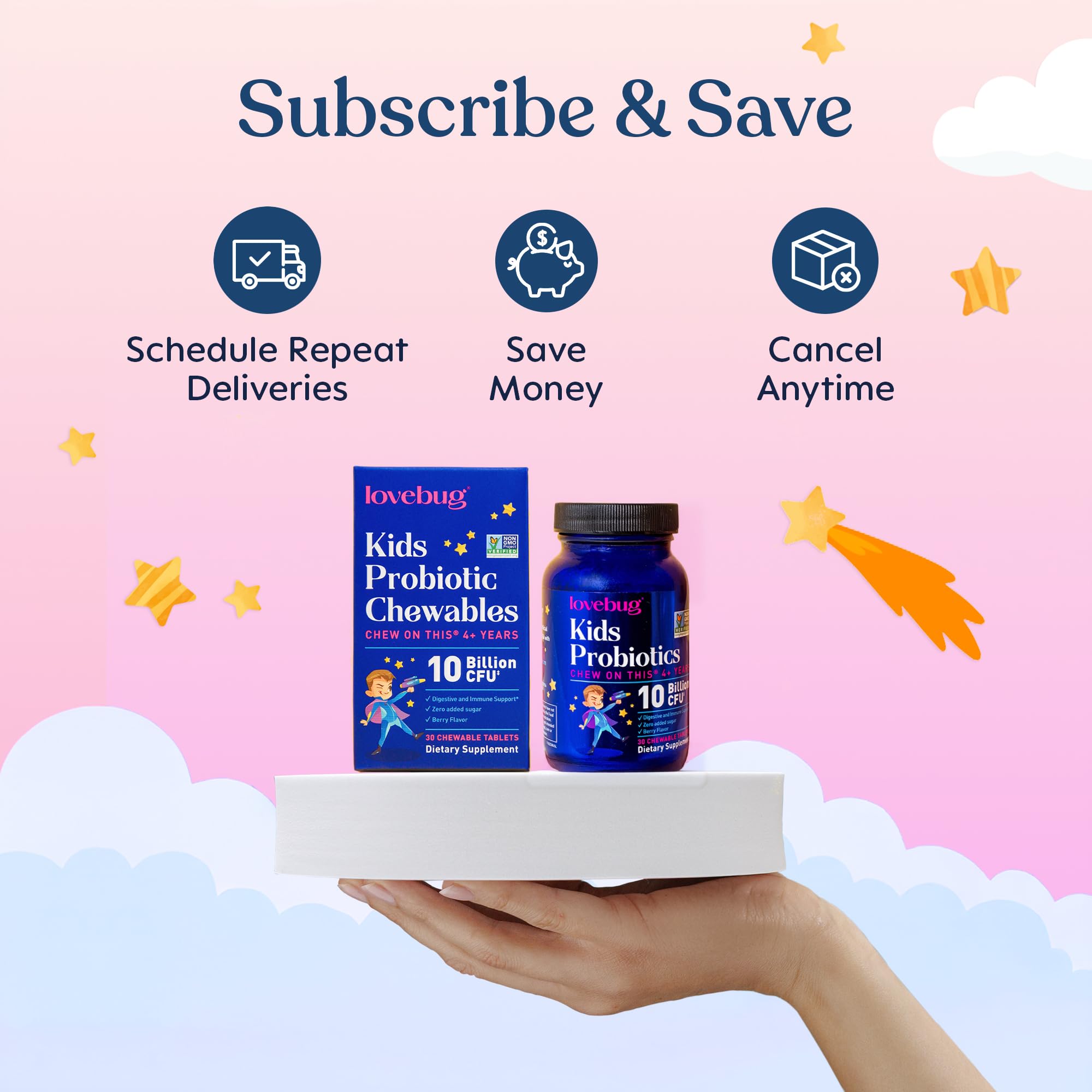 LOVEBUG Kids Probiotic Chewables, Berry, Sugar Free, Ages 4 Plus, 30 Count — Amazon image 8
