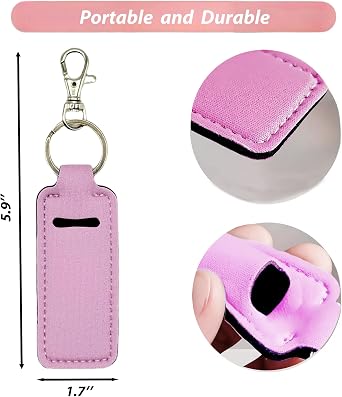 5 Packs Chapstick Holder Keychain - Cute Lip Balm Clip with Keychain Clip for Woman