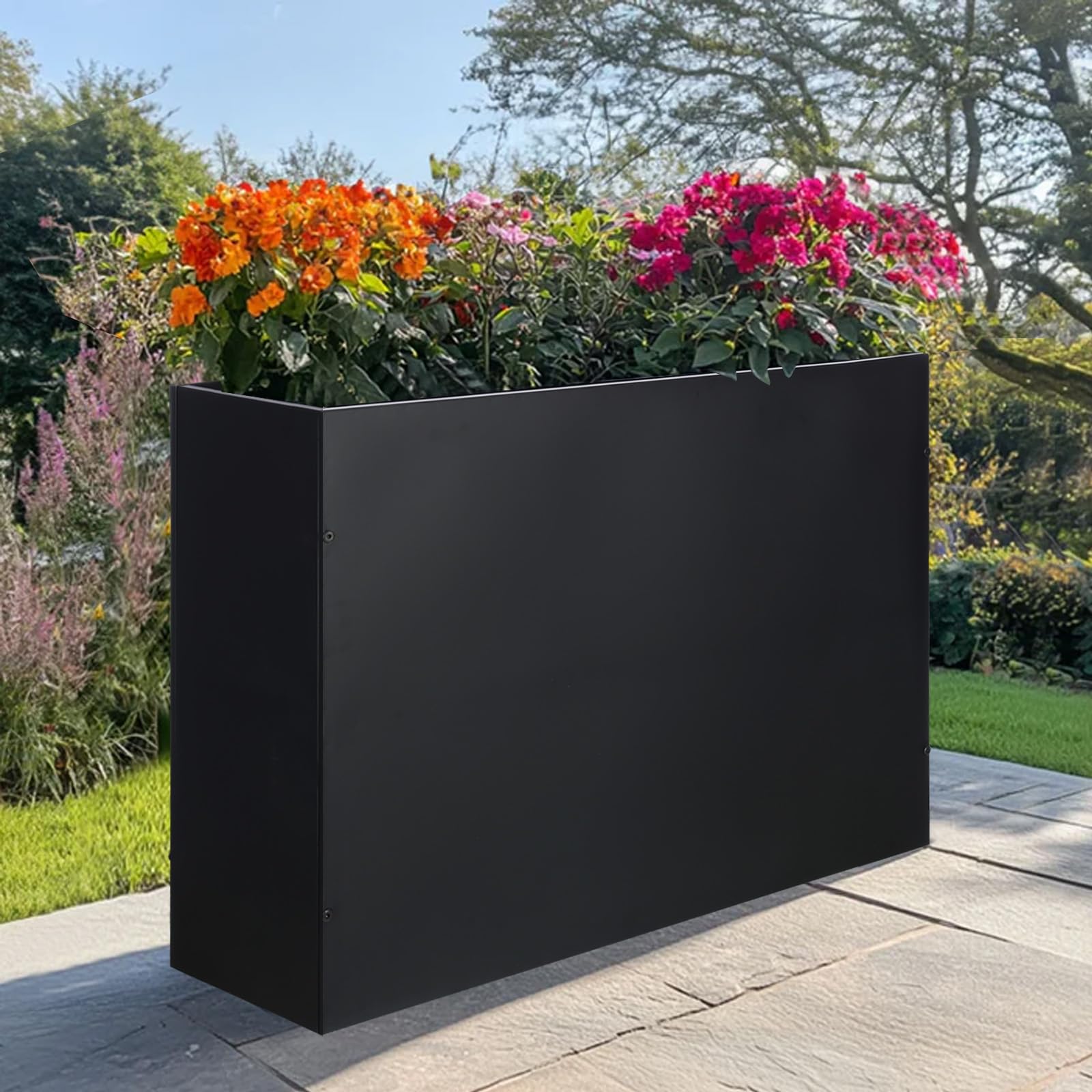 VEVOR Metal Planter Box 24 in. x 24 in. x 10 in. Galvanized Steel Planter Boxes 2-Pieces Raised