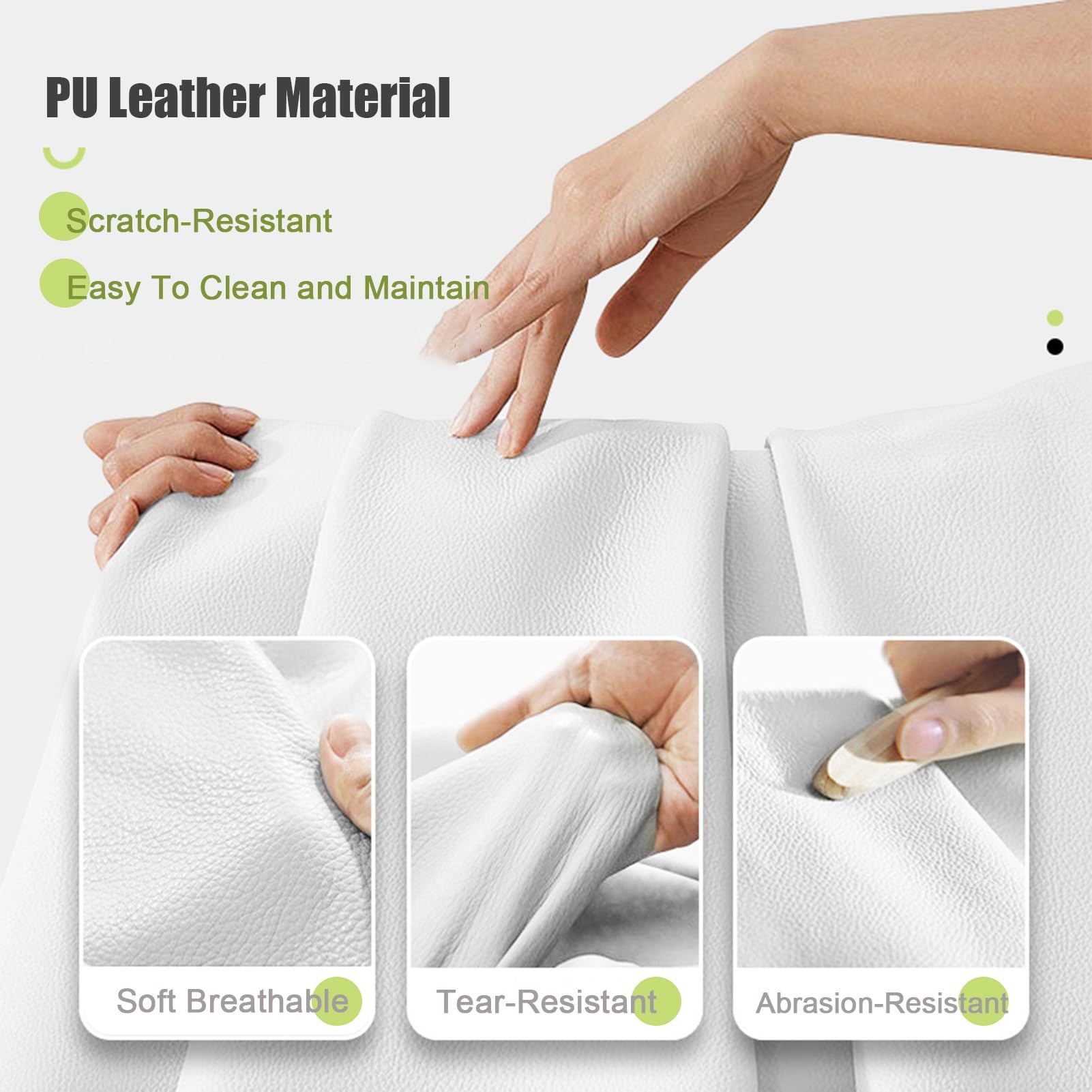Anti-Kollisions-Wandpolster, Panele Ochronne Przedszkole Tapicerowane Zagłówek Tatami 3D Naklejki Ścienne(White,30cmx60cm-2pcs)