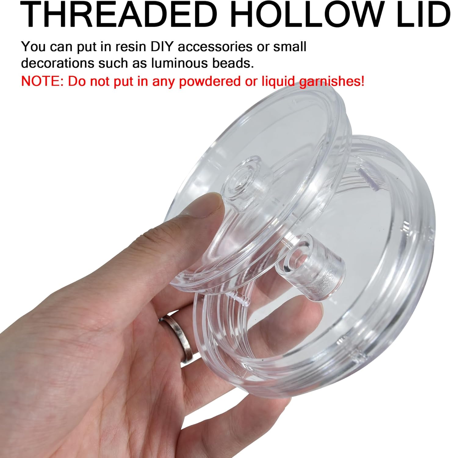 sweet grain Snow Globe Tumblers(4 Pack) - 16oz Double Wall Acrylic Tumblers for Snow Globe Cups with Pre Drilled Hole, Lids, Straws and Hole Stopper, Clear Snowglobe Tumbler - Detachable Hollow Lid - Image 5