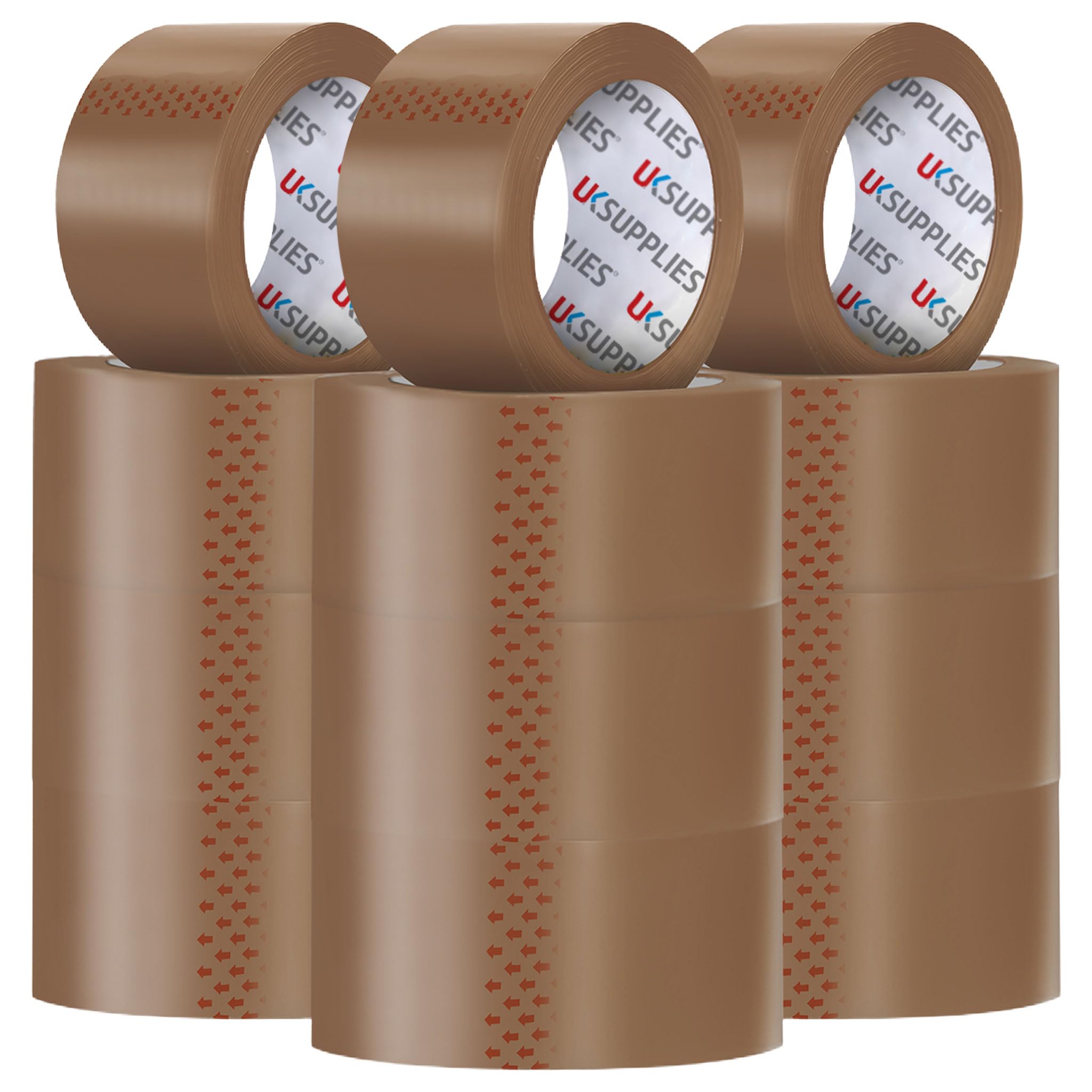 12 Rolls LOW NOISE Premium Brown Packaging Tape (All Pack Sizes) 48MM X 66M Extra Strong Secure Sticky Adhesive Durable Parcel Sealing Tape for Packing Boxes & Moving Houses