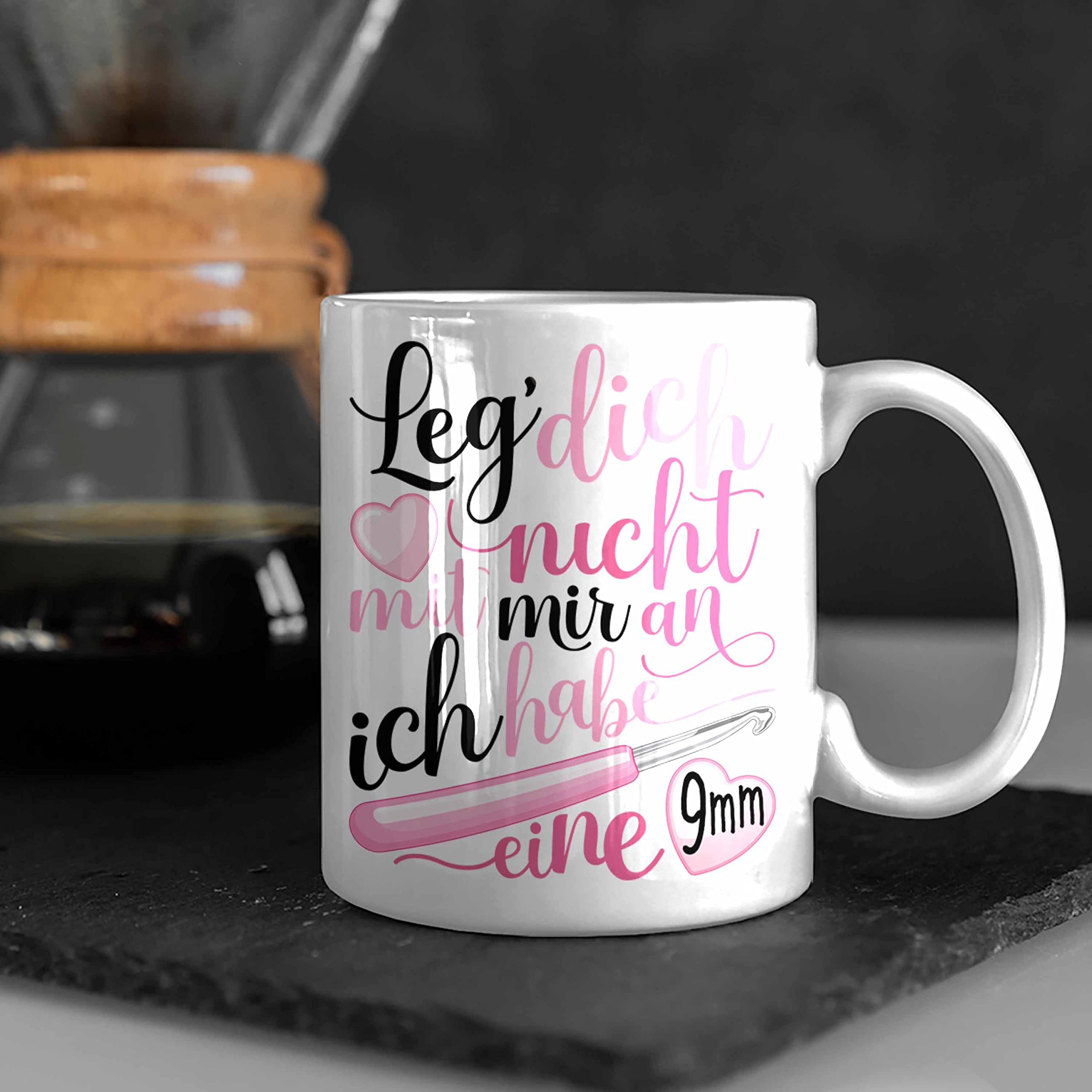 Lustige Strick/Häkeln-Tasse Mit Spruch – Spülmaschinenfest, Beidseitig Bedruckt, In Deutschland Produziert