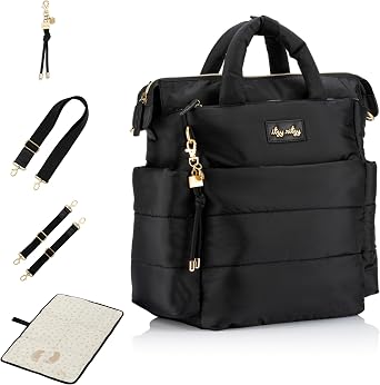 Itzy Ritzy Dream Convertible Diaper Bag, Midnight Black
