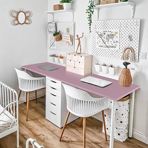 Miniatura 2 de Kaboon Mesa universal de 45 x 20 pulgadas, escritorio sólido de una pieza, encimera de melamina reversible, escritorios dobles, escritorio en L,