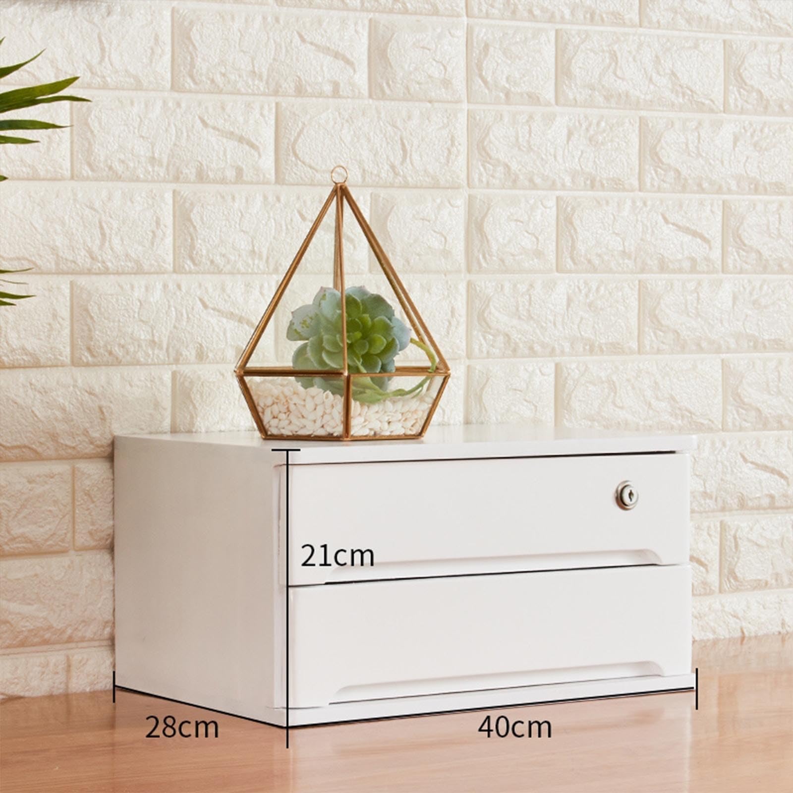 Caja archivadora,cajonera sobremesa ，archivadores oficina，cajón apilable，Material de madera maciza, resistente y duradero, con cerradura, adecuado para oficina, estudio, escritorio, encimera. (Color