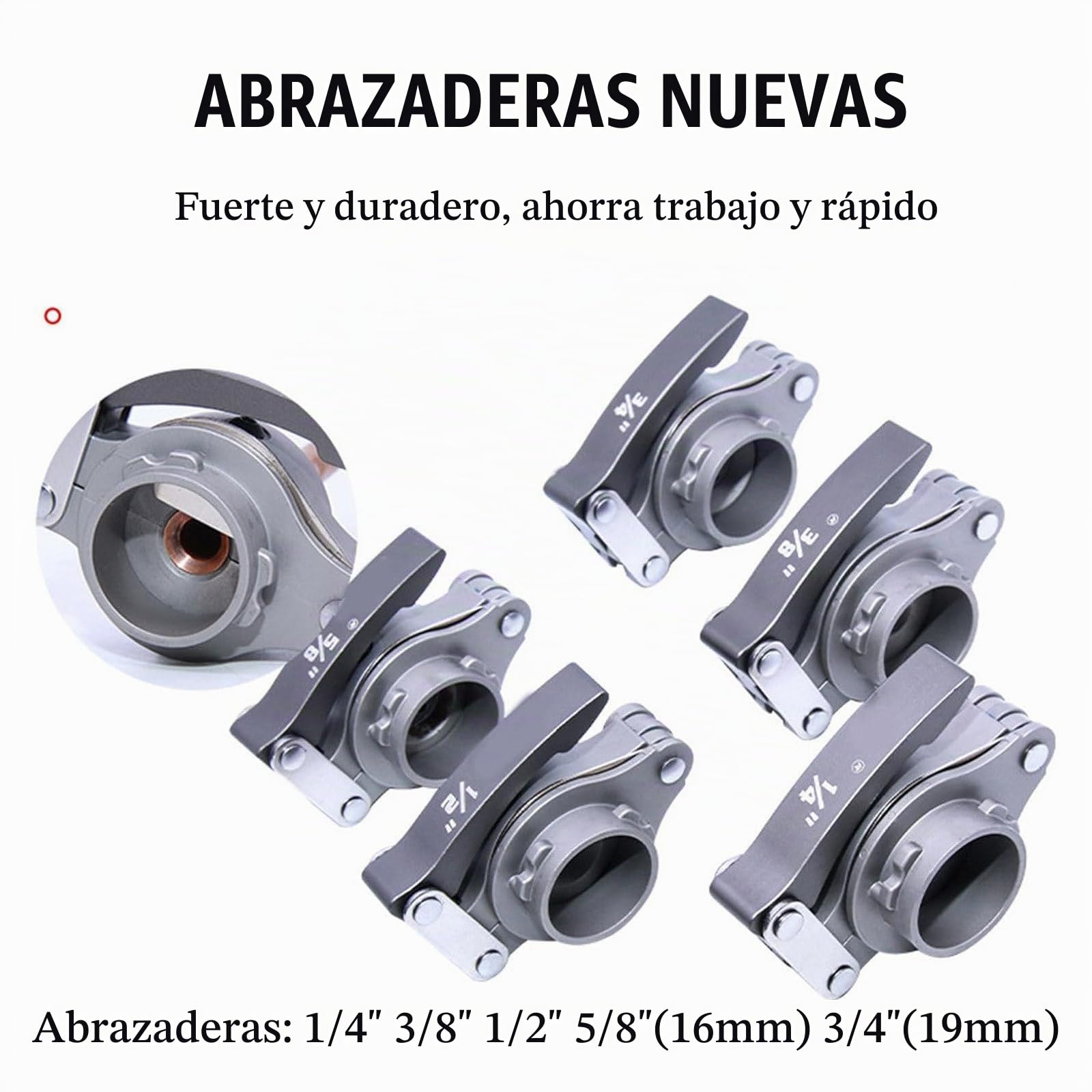 Expansor EléCtrico De Tubos De Cobre, Alimentado Por BateríA De Litio, Herramienta De Abocardado De 1/4" A 3/4", Abocardador De Tubos ExcéNtrico De 45° Con 5 Abrazaderas
