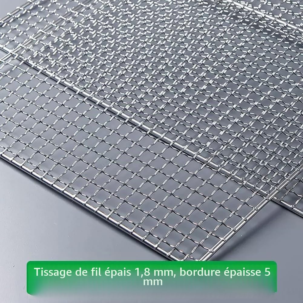 70x30cm Grille de Barbecue en Acier Inoxydable pour Barbecue,pour Pique Nique Camping,Maille de Barbecue Plat de Cuisson Feu Résistante à la Chaleur Anti Adhésive pour Poisson Steak Légumes Crevettes